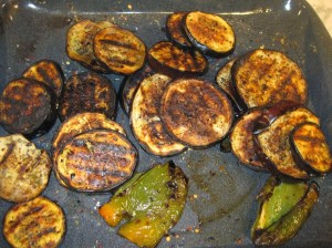 Grilled Eggplant & Peppers
